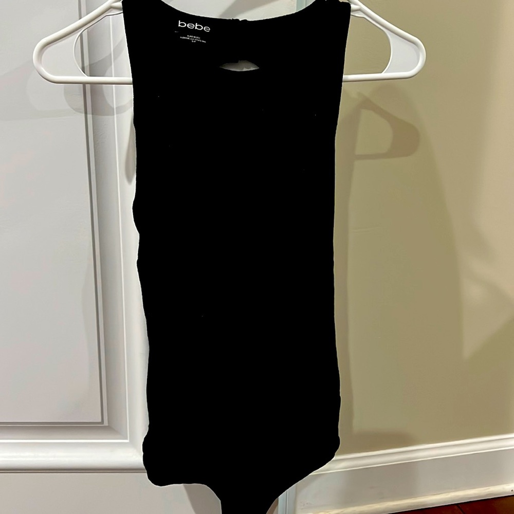 Bebe black bodysuit size XS with back cut out